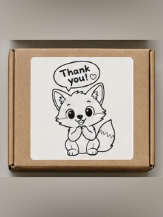 Handmade Other - Handmade Fox "Thank You" Sticker 2”x2” - 25pcs